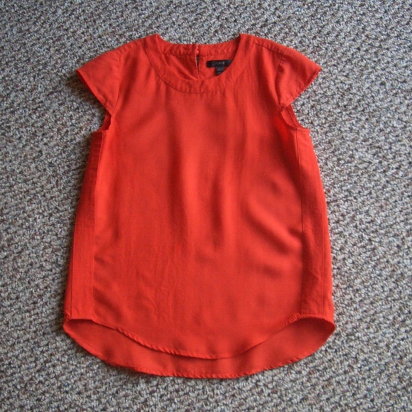 J. Crew Tops - J. Crew orange blouse cap sleeve top 00P